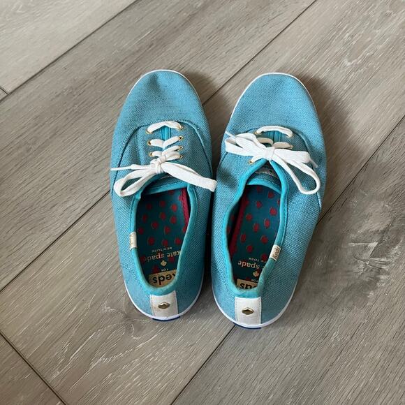 Keds x Kate Spade 'Champion' Women's 9 Canvas Lace Up Sneaker Tiffany Blue - Picture 6 of 10